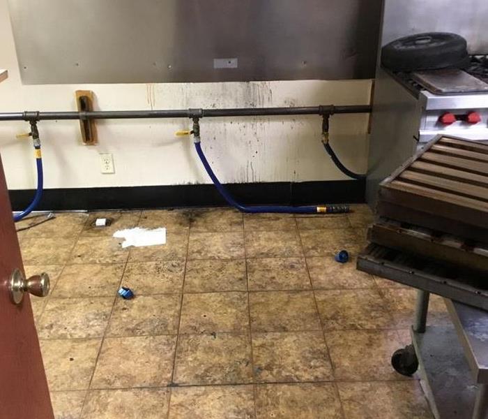 An appliance left on started a small kitchen fire.