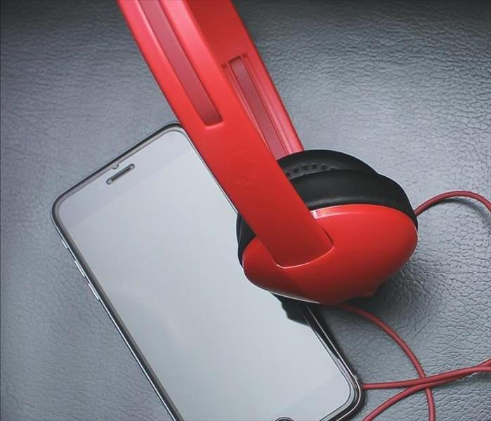Cell Phone with Headphones Attached